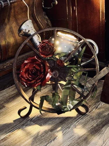Signed handmade metal - handmade, rose