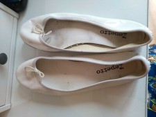CHAUSSURES BALLERINES REPETTO blanche vernie  "CENDRILLON" 41 40