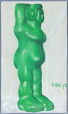 Ancien Tableau "Femme Nue de