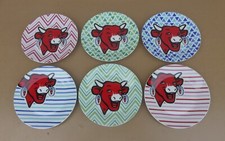 6 assiettes plates LA VACHE QUI RIT BEL 2016 pub fromage objet dérivé