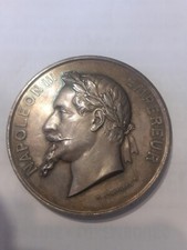 GROSSE MEDAILLE EN ARGENT NAPOLEON III - COURS D'ADULTES 1869 PONSCARME