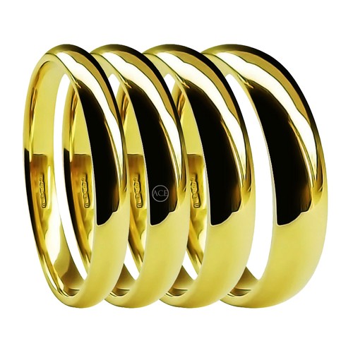 18ct jaune mariage - jaune, anneaux