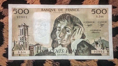 Billet 500 francs pascal - francs,
