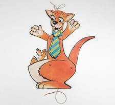 PANTIN ARTICULÉ   ANCIEN  JOUET   MAMAN KANGOUROU ET "JOEY" LE BÉBÉ   FONCTIONNE