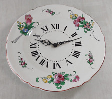 Ancienne montre / horloge murale, décor vieux Strasbourg, en céramique