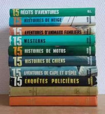 Lot 10 livres-Série 15 Quinze histoires: Westerns Motos Neige Montagne Aventures