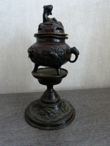 Ancien brule encens bronze - ancien,