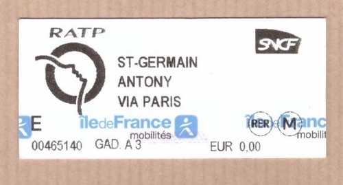 Ticket metro paris ratp - ticket, de