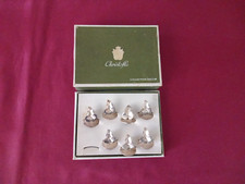 7 porte nom en forme de feuille en métal argenté christofle