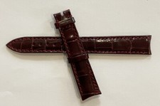 BRACELET / STRAP DE MARQUE AUDEMARS PIGUET EN CUIR CROCO BORDEAUX 14 MM LARGEUR