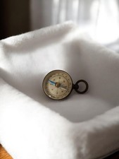 Vintage ancienne mini boussole de poche collection objet rétro navigation