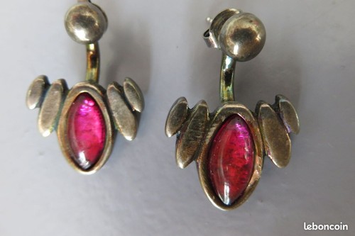 Boucles oreilles pierre rose - boucles,