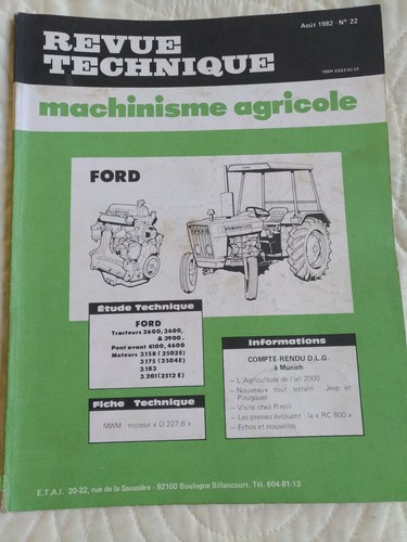 Revue technique tracteur ford - technique,