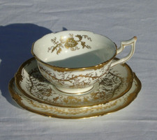 Cauldon Bone China - Tasse à thé en porcelaine anglaise décors doré