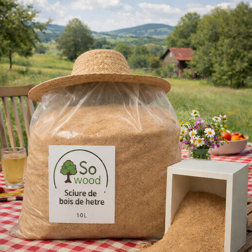 Sciure hêtre pour - pour, fumage