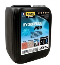 Hydrofuge pro imperméabilise revêtement façade mur toiture 5L 25m² SEKO