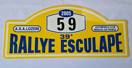 Plaque rallye esculape - rallye,