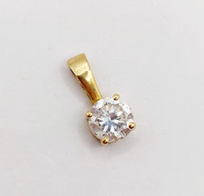 Pendentif vintage or 18k zircon de 6,5mm