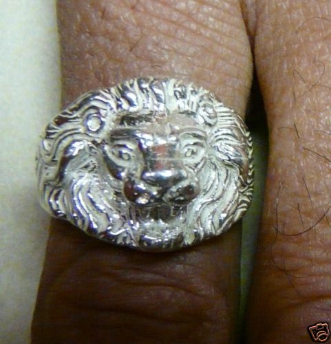 Bague tête lion argent - lion,