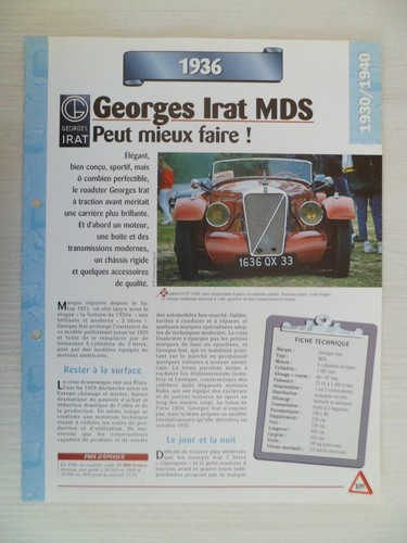 Carte fiche auto georges - carte, irat