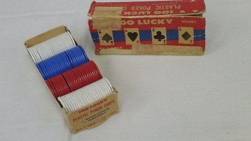 Boîte vintage 100 lucky poker - lucky,