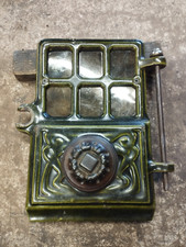 Porte et sa tige de fixation  pour Poêle Godin modèle 2164 restaurée mica neuf