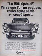 PUBLICITÉ PRESSE 1968 SIMCA 1501 SPÈCIAL COUPÉ SPORT - ADVERTISING