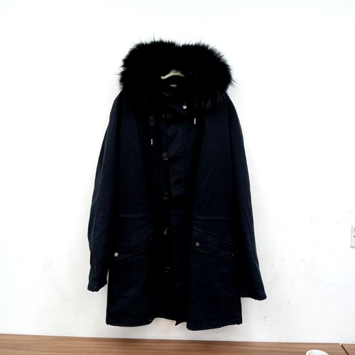 Yves salomon black parka - black, size