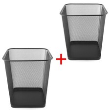 D.RECT 2x Poubelle bureau 18L noir  Corbeille à papier en treillis métallique
