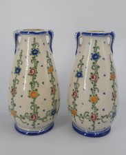 Paire vases faïence - , de