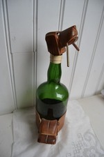 BOUTEILLE VINTAGE CHIEN DE CHASSE  TETE EN BOIS