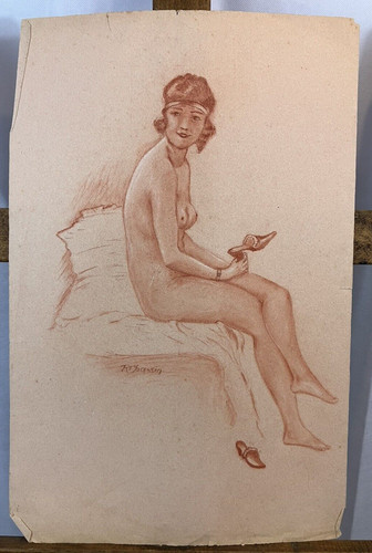 Dessin sanguine portrait - dessin, la