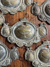 Lot de 6 Plaque de Poignées Bronze Doré Louis XVI Quincaillerie Ameublement Q 17