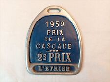 L'ÉTRIER Prix de la Cascade 1959 - Plaque de concours hippique en fonte d'alu