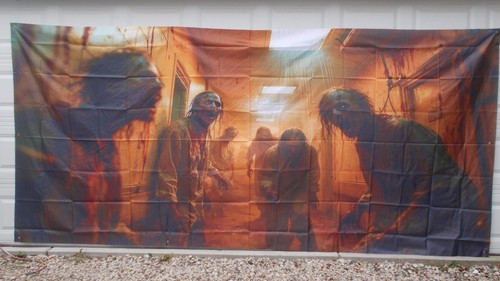 Horror halloween garage door - halloween,