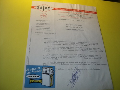 Lettre epoque 1961 entre la - lettre,