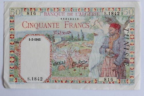 Billet francs algérie 1 - billet,