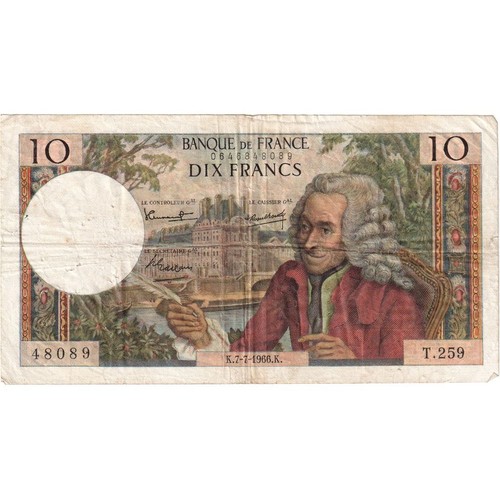 France francs voltaire - france,, 10