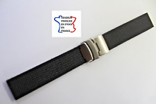 Bracelet montre ; 22mm ; SILICONE NOIR sans couture; BOUCLE DEPLOYANTE /208-4