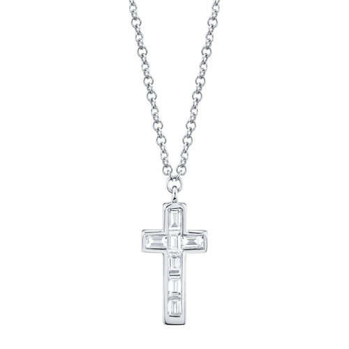 Pendentif croix blanc - pendentif, or