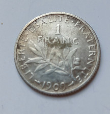 France. 1 Franc semeuse. Argent. 1909  (B10 14)