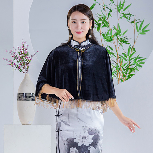 Femme peluche cape glands - femme,