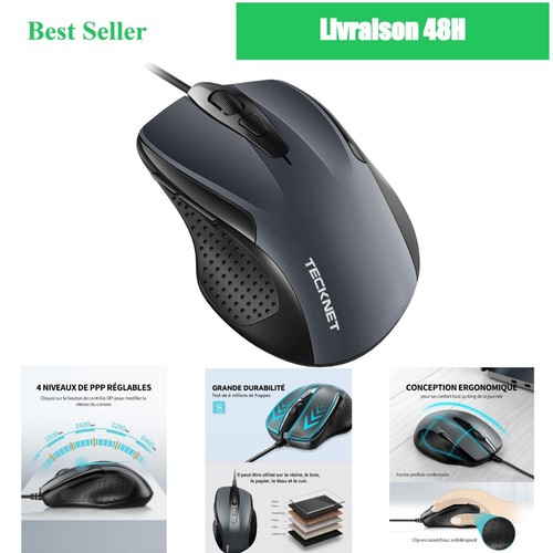 Tecknet souris filaire - tecknet, optique