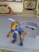 PLAYMOBIL Figurine Dragon Bleu Casque Armure Doré Ailes Guerrier 5464 Figure