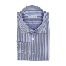 690$ Chemise Rayée Lilas ALUMO Coton LUXURY GERLIN 1Z ZILLI