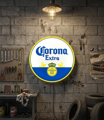Enseigne corona lumineuse - corona,