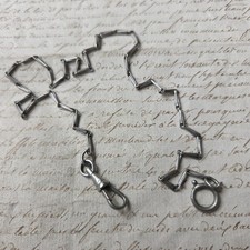 Chaine de Montre CHATELAINE en Métal Argenté 1900 Mousqueton Guard Chain 