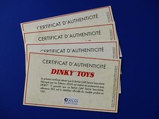 Certificat d'authenticité Dinky Toys