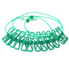 E Corde D'ÉTendoir à Linge RéTractable avec 12 Clips Corde à Linge Portable4303