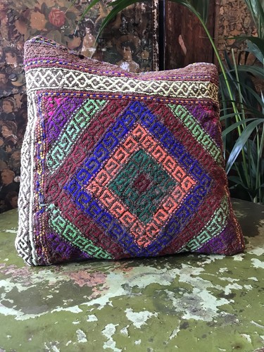 Vintage kilim covered feather - vintage,